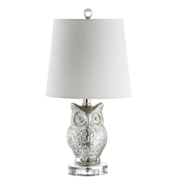 Night Owl 19" Glass/Crystal LED Table Lamp - JONATHAN Y
